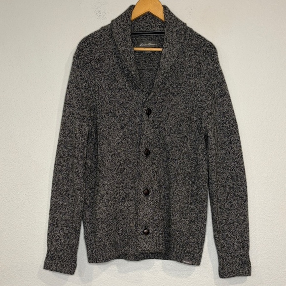 Eddie Bauer Interlodge wool blend shawl collar cardigan sweater M